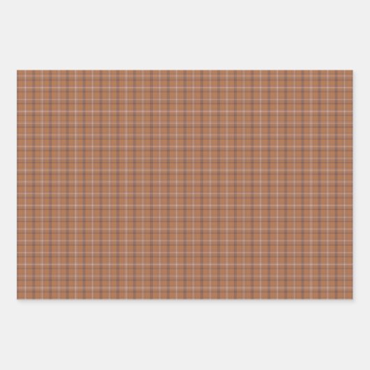 Orange Gray Plaid Classic Pattern Rustic Inpakpapier Vel (Voorkant 2)