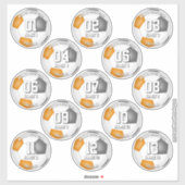 orange gray soccer team colors 13 athletes sticker (Vel)