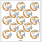 orange gray volleyball team stickers 13 athletes (Vel)
