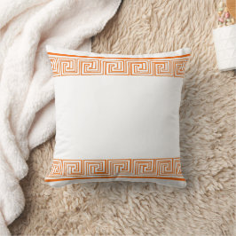 Orange Grecian Frieze Pattern Kussen