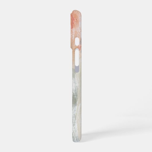 Orange Green Contemporary Abstract Design iPhone 16 Hoesje (Linkerkant)