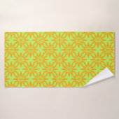 Orange Green Flower Seamless Pattern Badhanddoek (Badhanddoek)