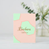 Orange green pastel boho add name place rustic ele briefkaart (Staand voorkant)