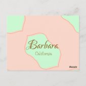 Orange green pastel boho add name place rustic ele briefkaart (Achterkant)