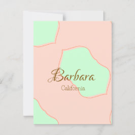 Orange green pastel boho add name place rustic ele briefkaart