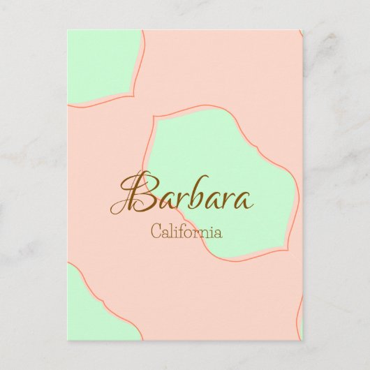 Orange green pastel boho add name place rustic ele briefkaart (Voorkant)