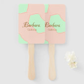 Orange green pastel boho add name place rustic ele handwaaier (Voorkant en achterkant)