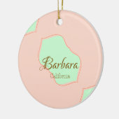 Orange green pastel boho add name place rustic ele keramisch ornament (Links)