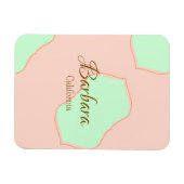 Orange green pastel boho add name place rustic ele magneet (Horizontaal)
