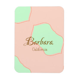 Orange green pastel boho add name place rustic ele magneet