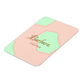 Orange green pastel boho add name place rustic ele magneet (Linkerzijde)