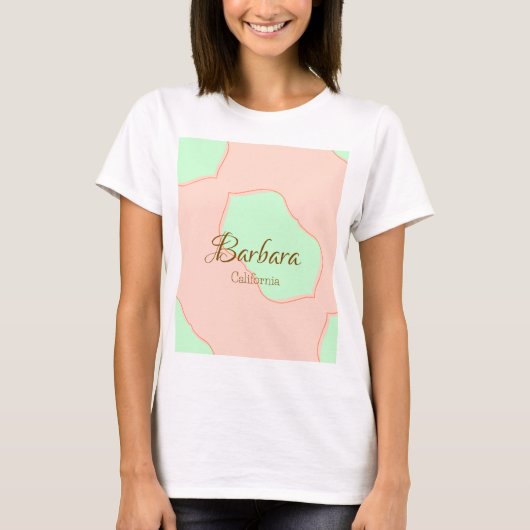 Orange green pastel boho add name place rustic ele t-shirt (Voorkant)