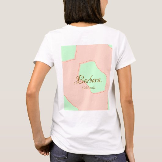 Orange green pastel boho add name place rustic ele t-shirt (Achterkant)