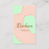 Orange green pastel boho add name place rustic ele visitekaartje (Achterkant)