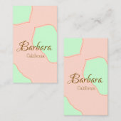 Orange green pastel boho add name place rustic ele visitekaartje (Voorkant / Achterkant)