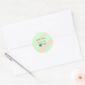 Orange green pastel  QR  Sweet sixteen birthday  Ronde Sticker (Envelop)
