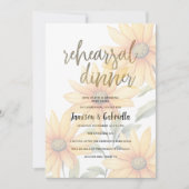 Orange green sunflower floral Rehearsal Dinner Kaart (Voorkant)