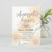 Orange green sunflower floral Rehearsal Dinner Kaart (Staand voorkant)