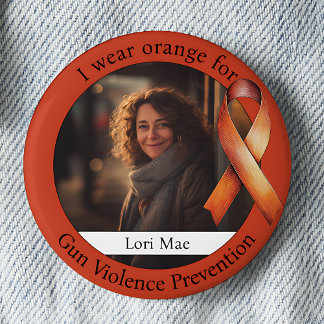 Orange Gun Violence Prevention Awareness Photo Ronde Button 5,7 Cm