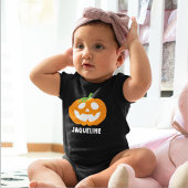 Orange Halloween Pumpkin with Name Romper