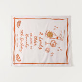 Orange Hand Drawn A Spritz Older Birthday Party Wandkleed (Voorkant (horizontaal))