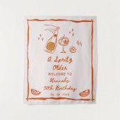 Orange Hand Drawn A Spritz Older Birthday Party Wandkleed (Voorkant)