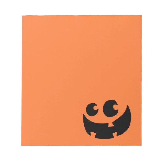 Orange Happy Halloween Pumpkin Notitieblok (Voorkant)