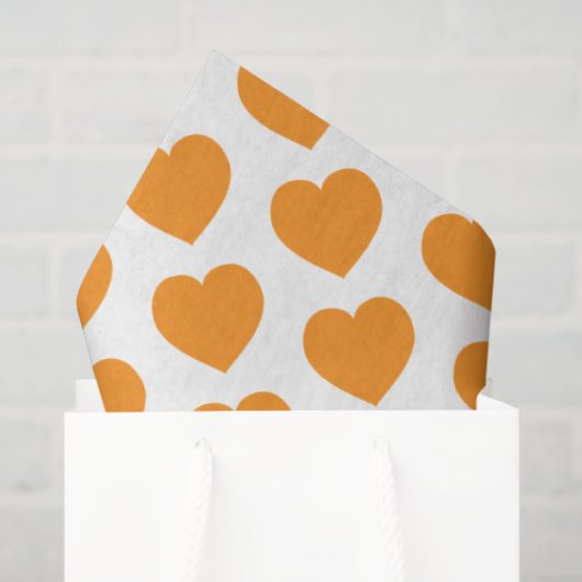 Orange Heart Modern Happy Love Notes Love Tissuepapier (Cadeauzakje)