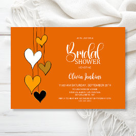 Orange Heart Theme Bridal Shower Kaart