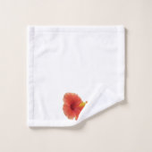Orange Hibiscus Flower Tropical Floral Bad Handdoek (Wasdoekje)