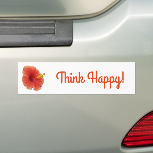 Orange Hibiscus Flower Tropical Floral Bumpersticker (Op auto)