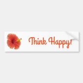Orange Hibiscus Flower Tropical Floral Bumpersticker (Voorkant)