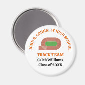 Orange High School Atletiekteam Aangepaste Hardlop Magneet (Voorkant / Achterkant)