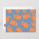 Orange Hippo Head collage Briefkaart (Voorkant / Achterkant)