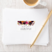 Orange, Hot Pink, & Purple Floral 2 Return Address Etiket (Insitu)