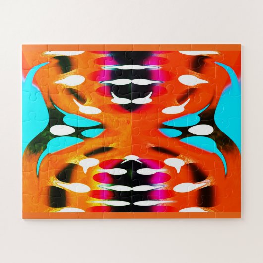 Orange hot space art legpuzzel (Horizontaal)