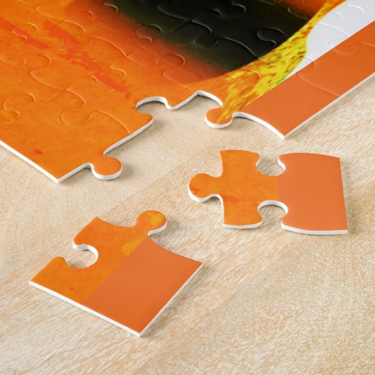 Orange hot space art legpuzzel (Zijkant)