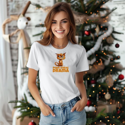 Orange  ironic Cat Lovers Christmas wishes T-Shirt
