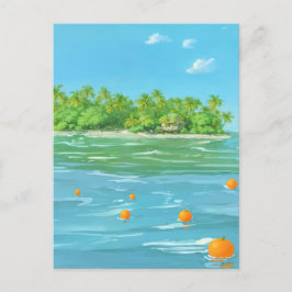 Orange Island - Painterly Style Seascape Briefkaart