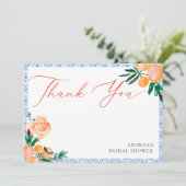 Orange Italian That’s Amore Bridal Shower Bedankkaart (Staand voorkant)