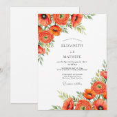 Orange Joyous Meadow Wedding Kaart (Voorkant / Achterkant)