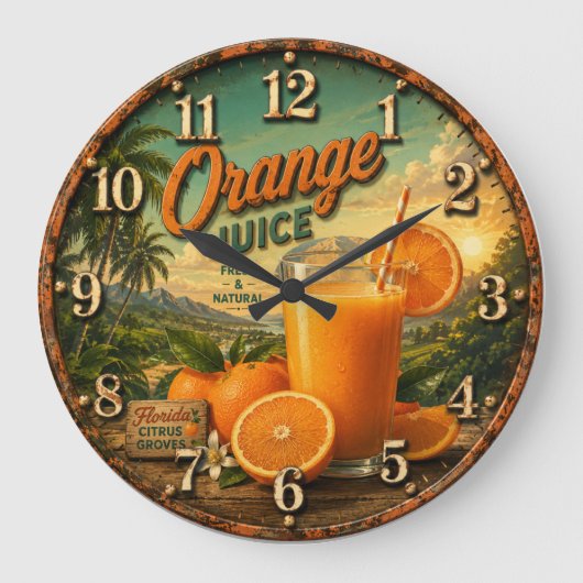 Orange Juice Kitchen Grote Klok (Voorkant)