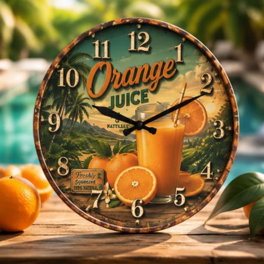 Orange Juice Kitchen Grote Klok