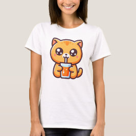 Orange Katze trinkt Orangensaft T-shirt