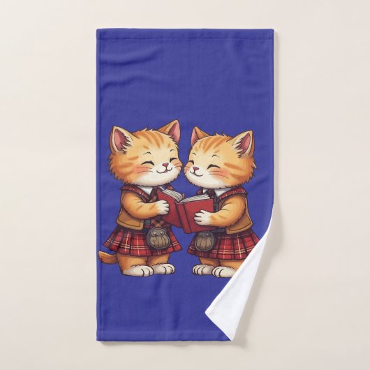 Orange Kitties Reading Burns Night Bad Handdoek (Handdoek)