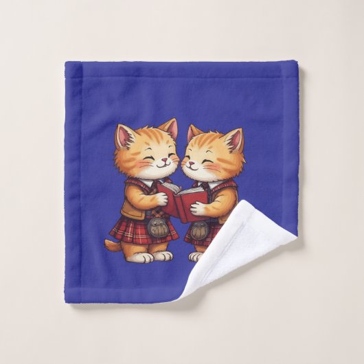 Orange Kitties Reading Burns Night Bad Handdoek (Wasdoekje)