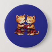 Orange Kitties Reading Burns Night Ronde Button 4,0 Cm (Voorkant)