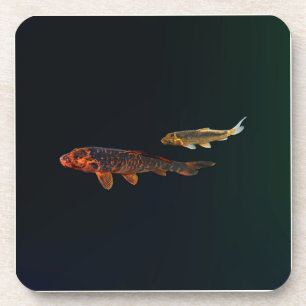 Orange Koi and Gold Koi Bier Onderzetter