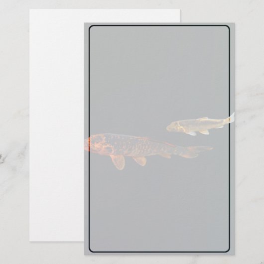 Orange Koi and Gold Koi Briefpapier (Voorkant / Achterkant)