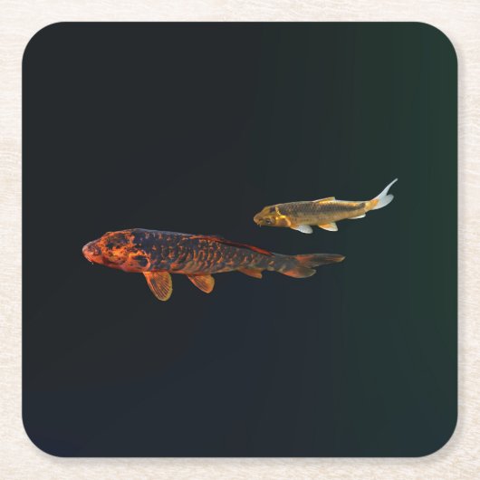 Orange Koi and Gold Koi Kartonnen Onderzetters (Voorkant)